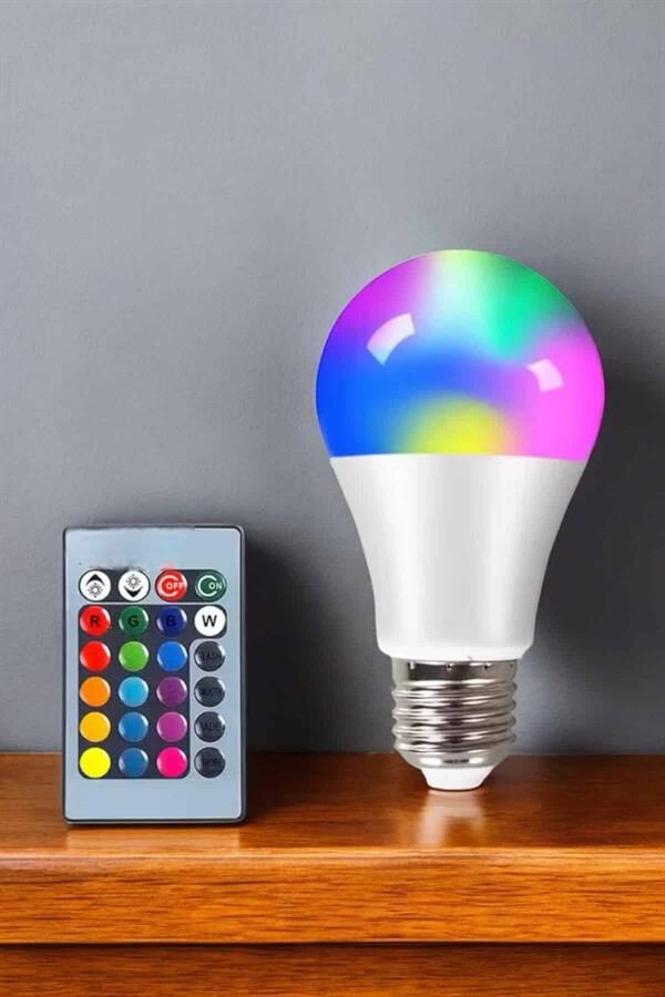 Renk Değiştirebilen RGB Işıklı Led Ampul A+Enerji 15 Watt Led Işık - Lisinya