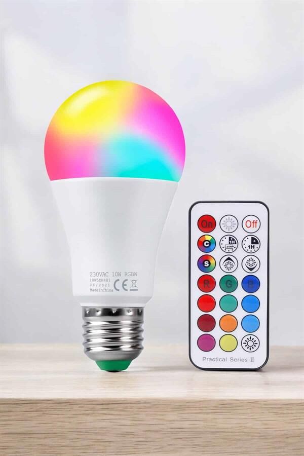 Renk Değiştirebilen RGB Işıklı Led Ampul A+Enerji 15 Watt Led Işık - Lisinya