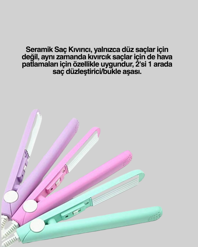 Yüzer Plakalı Kompakt Bukle Maşası – Elastik Tutuculu, Saç Dostu Profesyonel Tasarım - Lisinya