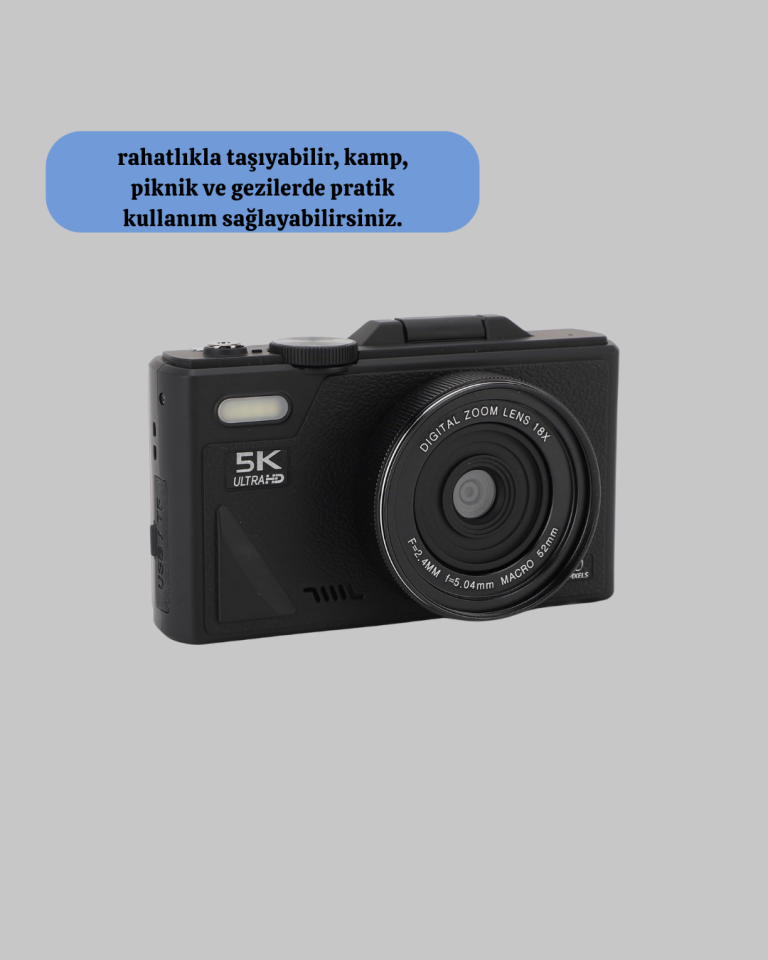 5K 75MP Dijital Kamera 18X Zoom Otofokuslu Taşınabilir Vintage Kamera