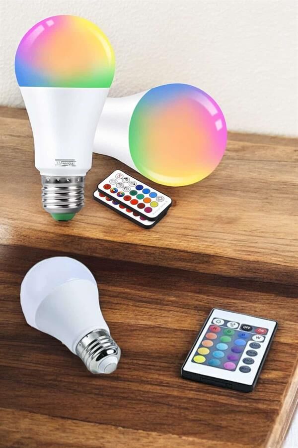 RGB Led Lamba Led Işık Ampul Renk Değiştirebilen 100 Watt - Lisinya