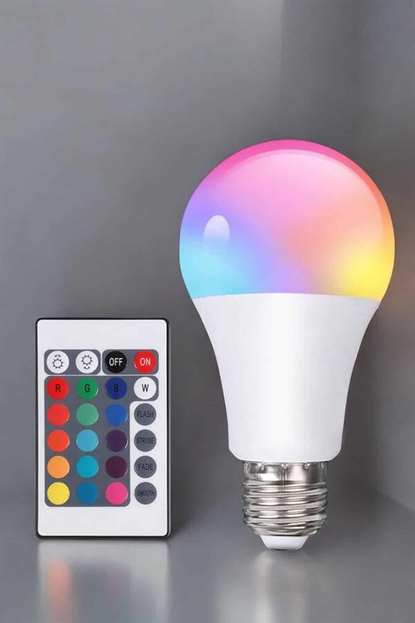 RGB Led Lamba Led Işık Ampul Renk Değiştirebilen 100 Watt - Lisinya