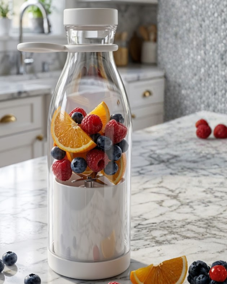 Şarjlı Taşınabilir Blender 380 ml USB Kablosuz Smoothie ve Meyve Karıştırıcı - Lisinya