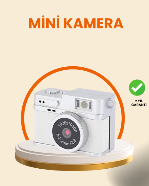 Kompakt Mini Kamera Retro Tasarım 128GB Hafıza 1080P Video