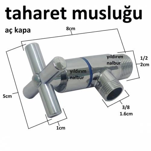 Artı Aç Kapa 4 Kollu Krom Çevirveli Taharet Musluğu ( Lisinya )