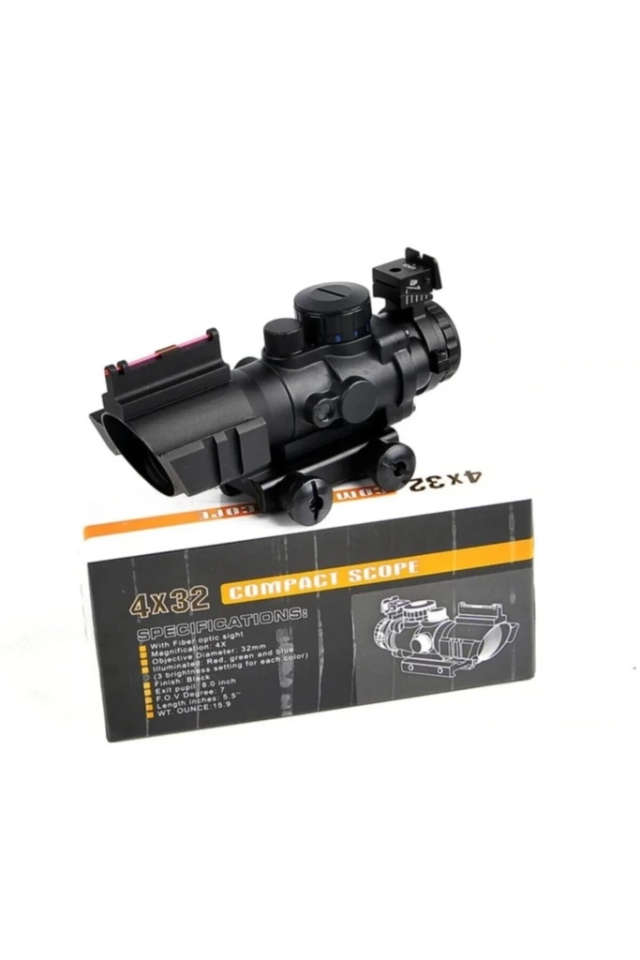 SPIKE 4X32 Kırmızı Işıklı  Dürbünü 4x32 ( Lisinya )