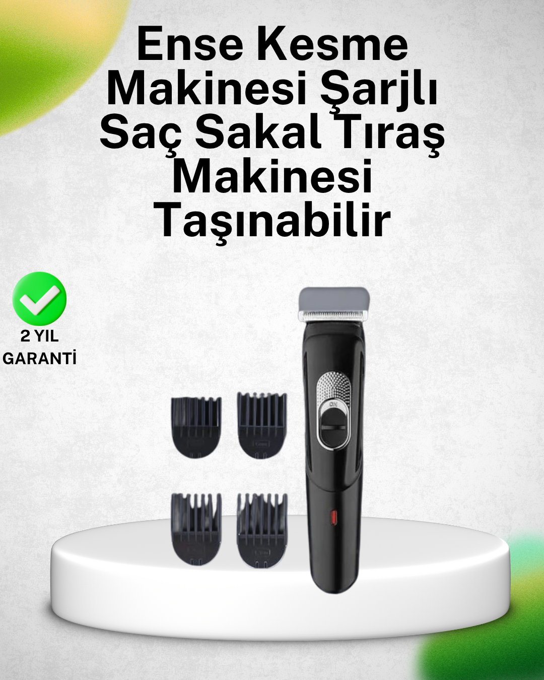 Paslanmaz Bıçaklı, Şarjlı ve Sessiz Saç Sakal Kesme Makinesi – Ev Kullanımı İçin İdeal - Lisinya