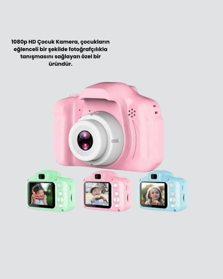 Çocuklar İçin Mini Dijital Kamera – 1080p HD, 2.0 İnç Ekran, Komik Filtreli ve Şarjlı - Lisinya