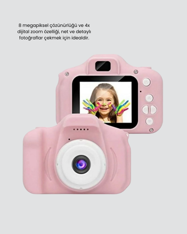 Çocuklar İçin Mini Dijital Kamera – 1080p HD, 2.0 İnç Ekran, Komik Filtreli ve Şarjlı - Lisinya