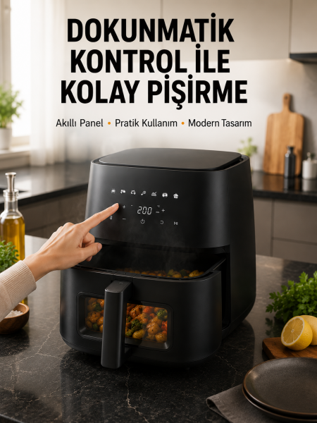 Dijital Dokunmatik Air Fryer Yağsız Sıcak Hava Fritözü - Lisinya