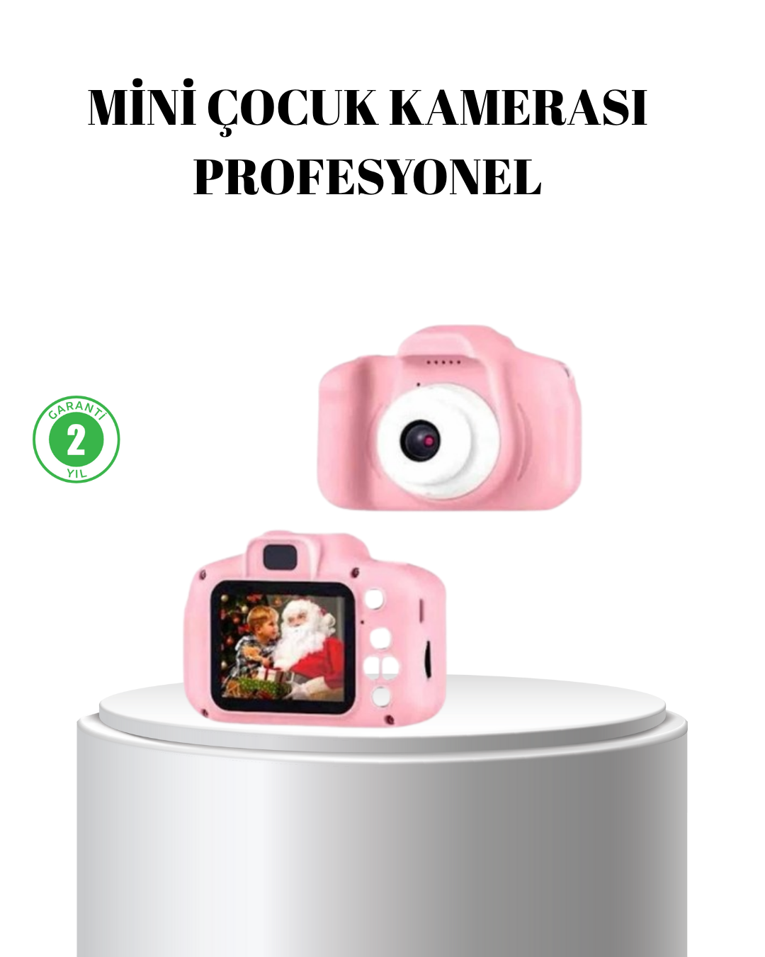 Pembe Mini Çocuk Kamerası 8 MP 1080P HD Fotoğraf ve Video Kamerası