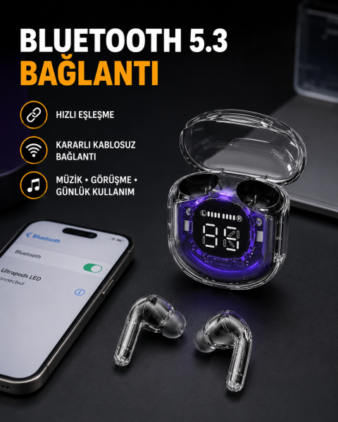 Kablosuz Şarj Destekli Hafif ve Güçlü Kulaklık - Lisinya