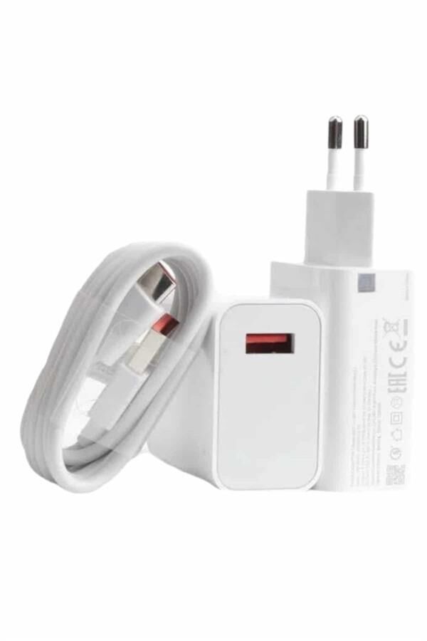 Beyaz Ultra Plus Hızlı Şarj Seti Şarj Adaptörü ve Kablosu 67W - Lisinya