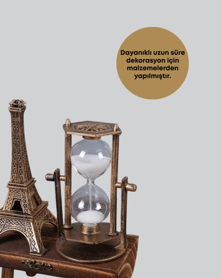 Ev, Ofis ve Kafeler İçin Retro Ahşap Kum Saati Dekorasyonu - Lisinya