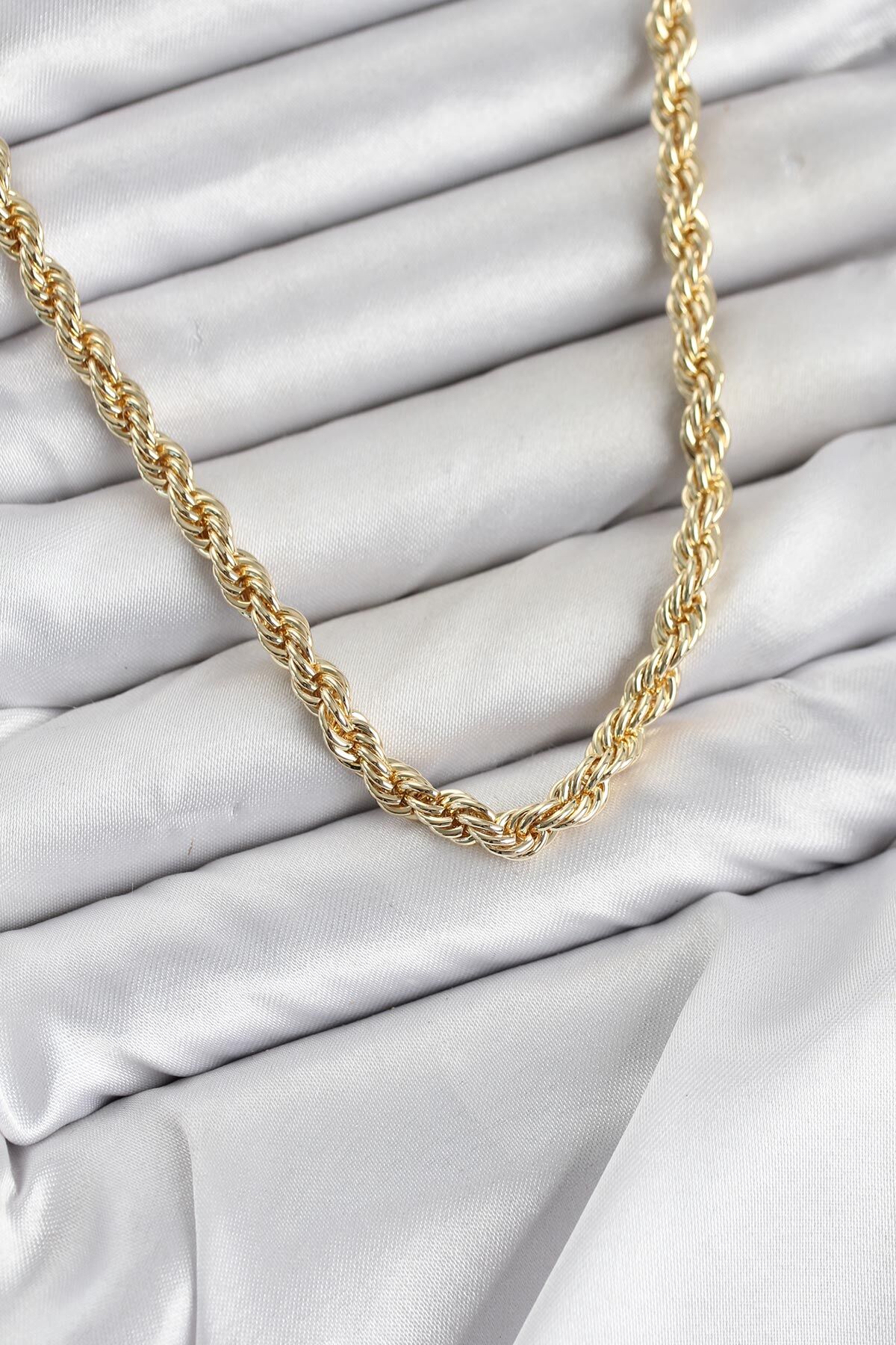 CM Burgu Model Gold Renk Pirinç 60 cm Kadın Kolye - Lisinya