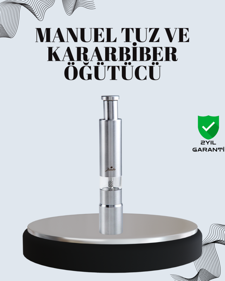 Tuz ve Kararbiber Öğütücü - Şeffaf Akrilik Hazne - Lisinya
