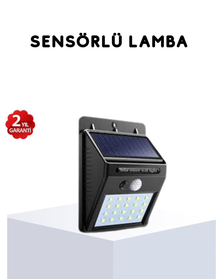 Solar Güneş Enerjili Hareket Sensörlü 4 Taraflı Bahçe Lambası – IP65 Su Geçirmez, 100 LED - Lisinya