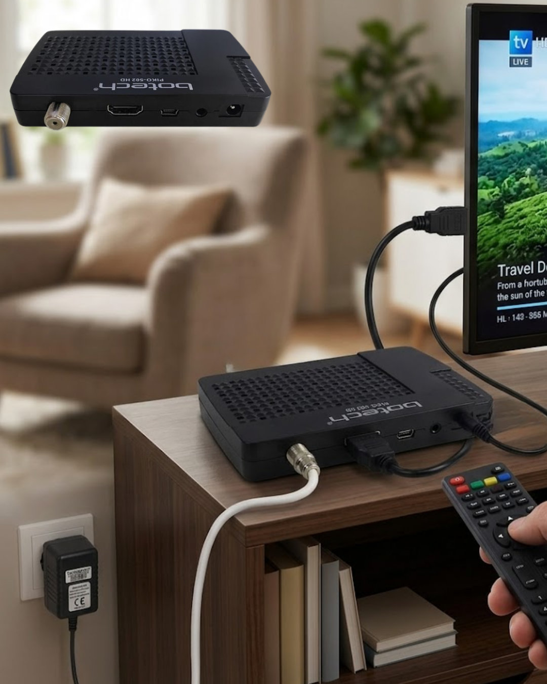 YamanHobi 1080P Full HD Uydu Alıcısı HDMI USB DVB-S2 Siyah
