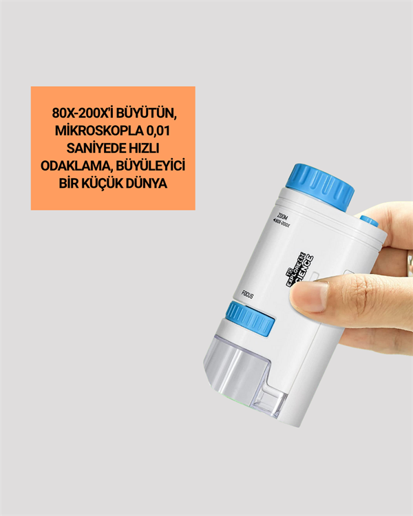 PMMA Optik Lensli Kompakt Taşınabilir Mikroskop - Lisinya