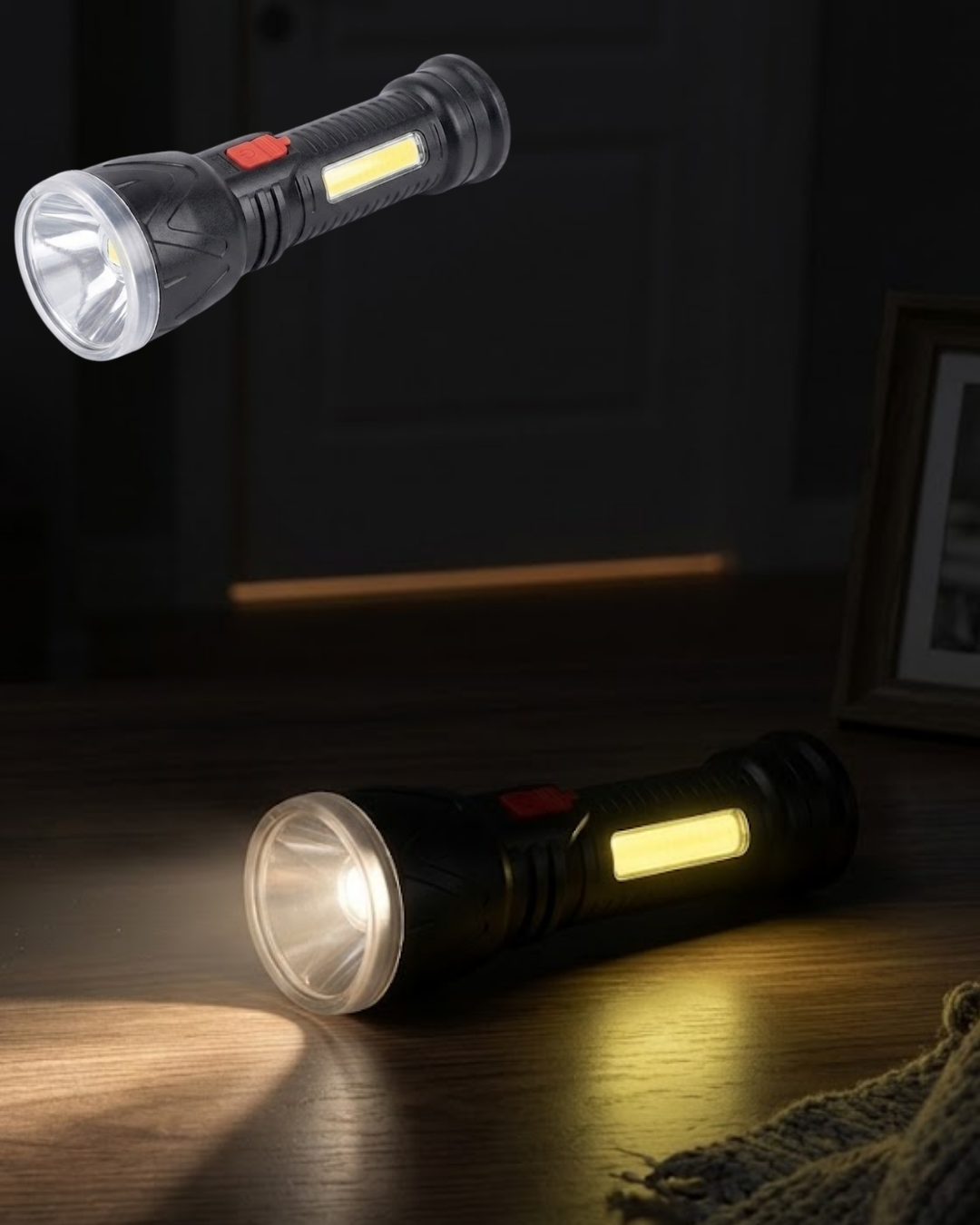 Şarjlı Uzun Menzilli El Feneri 9 LED Dayanıklı ve Güçlü - Lisinya