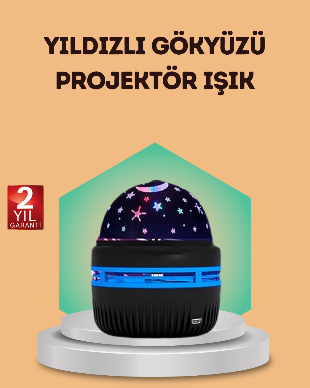 USB Galaxy Projektör Lamba – Romantik Atmosfer, Çocuk Odası, Parti ve Düğün Işığı - Lisinya
