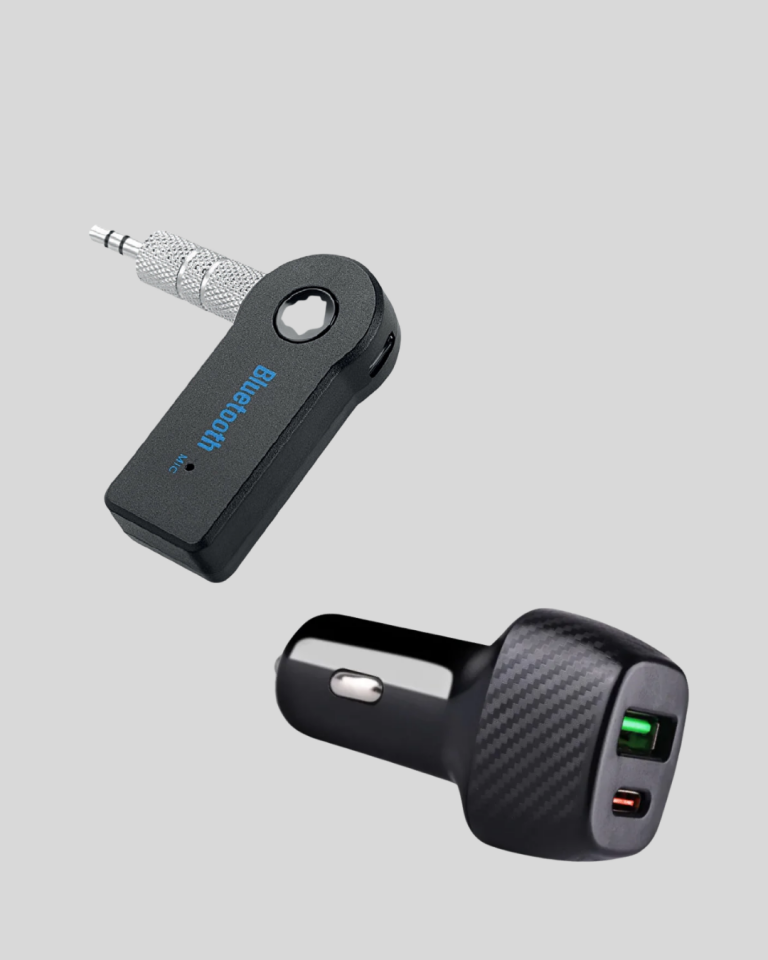 Bluetooth AUX Çevirici ve PD Destekli Araç Şarj Cihazı 2’li Set - Lisinya