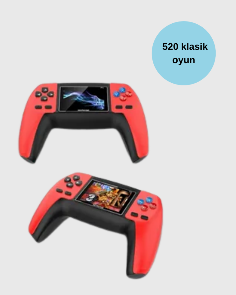 Nostaljik Mini GamePad | 520 Hazır Oyun, Tak ve Oyna - Lisinya