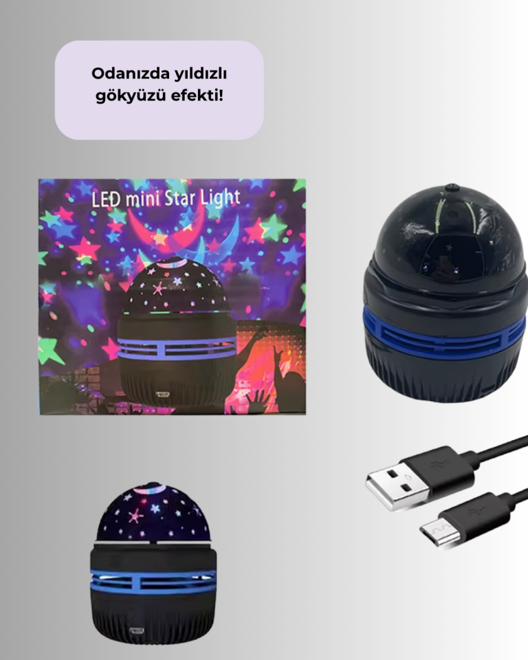 YamanHobi Galaxy Projektörlü Gece Lambası USB Bağlantılı