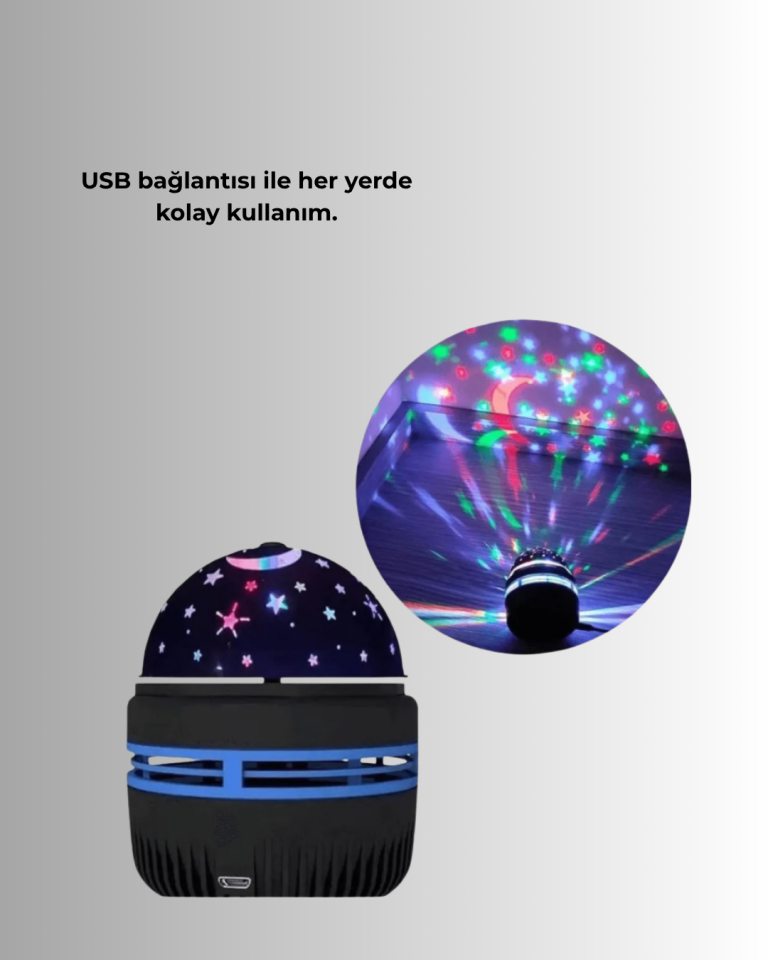 YamanHobi Galaxy Projektörlü Gece Lambası USB Bağlantılı