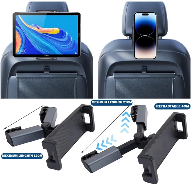Araç Koltuk Arkası Tablet Tutucu, Telefon Tutucu, Tablet/Telefon Tutucu, 360° iPad Pro 12.9 Mini Air, Galaxy Tab A A7 S7, Switch, Surface, 4,7-12,9 inch ile uyumlu ( Lisinya )