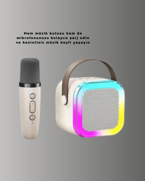 Karaoke Mikrofon Hoparlör Seti 6 Saat Kullanım Süresi Yeni Nesil - Lisinya