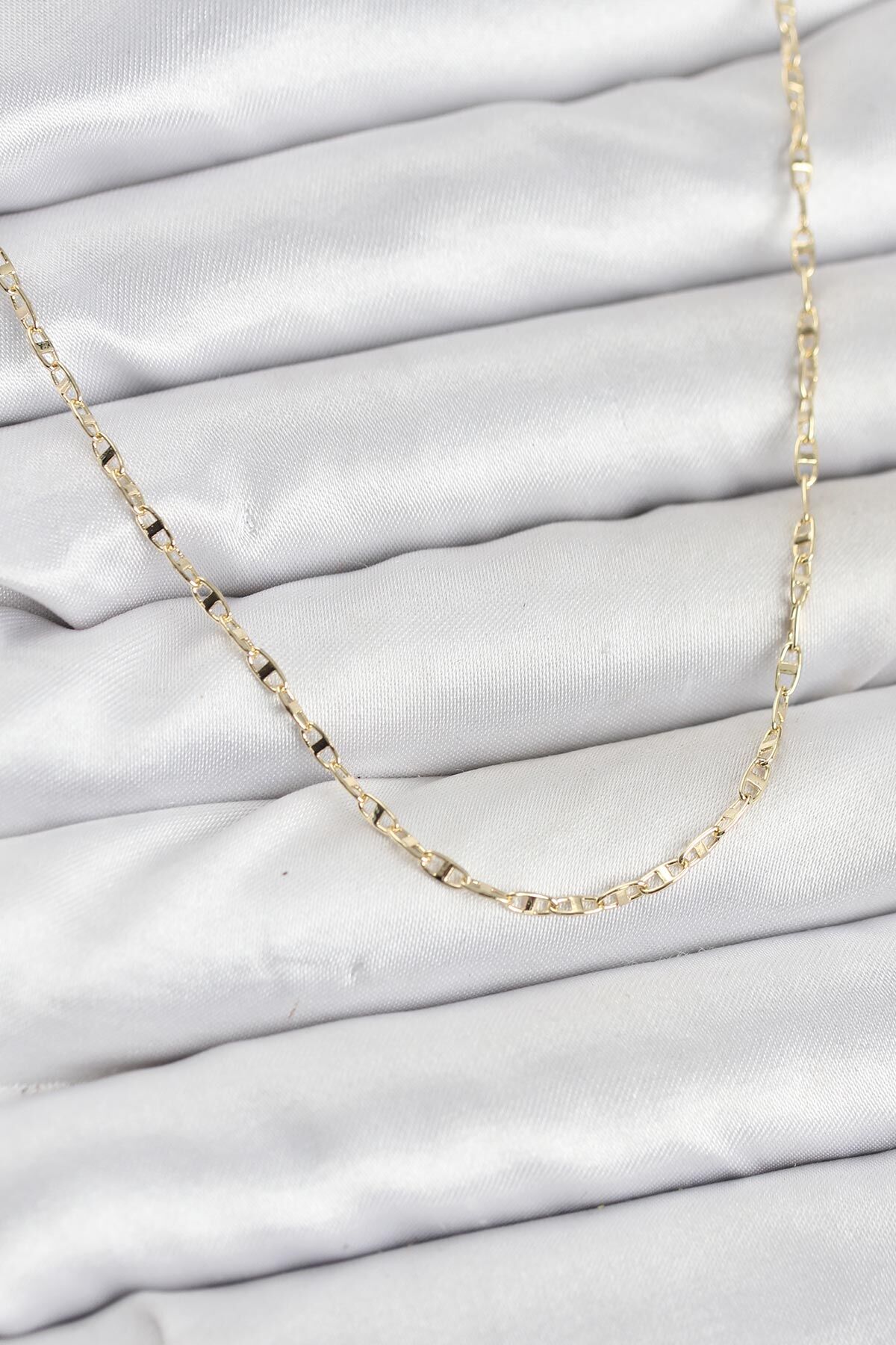 CM 14K Gold Renk Pirinç Gemi Zinciri Model Kadın Kolye - Lisinya