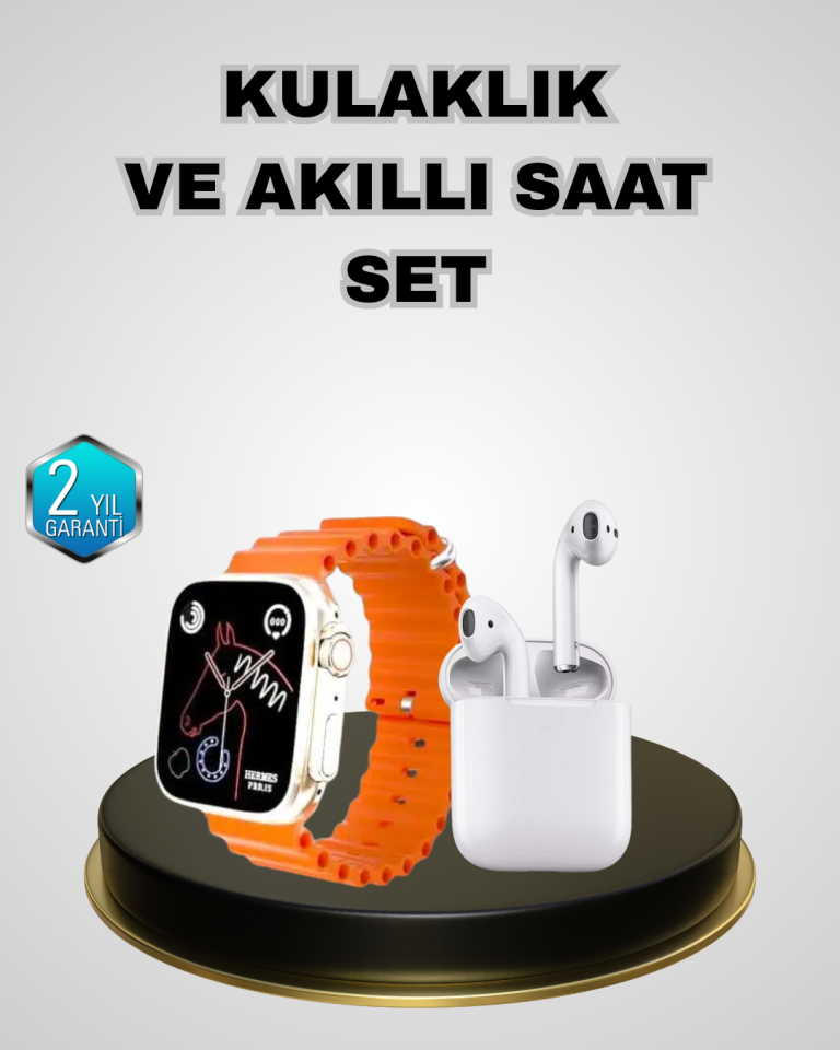 Akıllı Saat ve Kablosuz Kulaklık iOS Android Uyumlu Teknoloji Seti - Lisinya