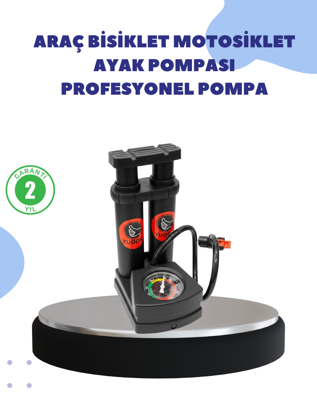 Çok Amaçlı Ayaklı Lastik Pompası Yüksek Hassasiyetli - Lisinya