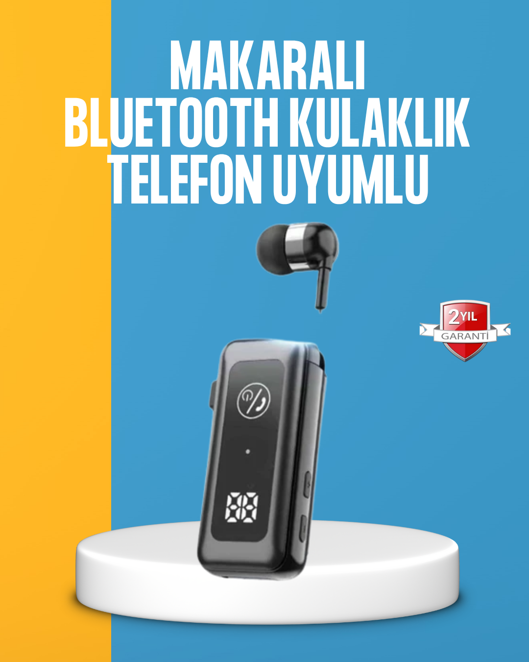 Dijital Ekranlı ve Hızlı Şarjlı Bluetooth 5.2 Makaralı Kulaklık - Lisinya