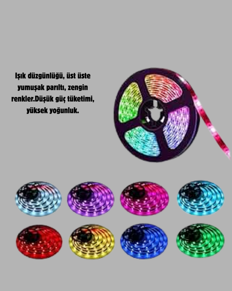 Renkli Smart LED Şerit – Suya Dayanıklı, Esnek, Enerji Tasarruflu - Lisinya