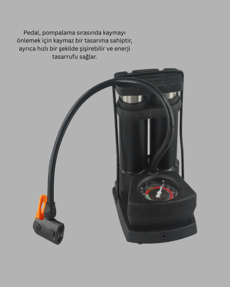 Basınç Saatli Ayak Pompası Bisiklet ve Araç Uyumlu - Lisinya