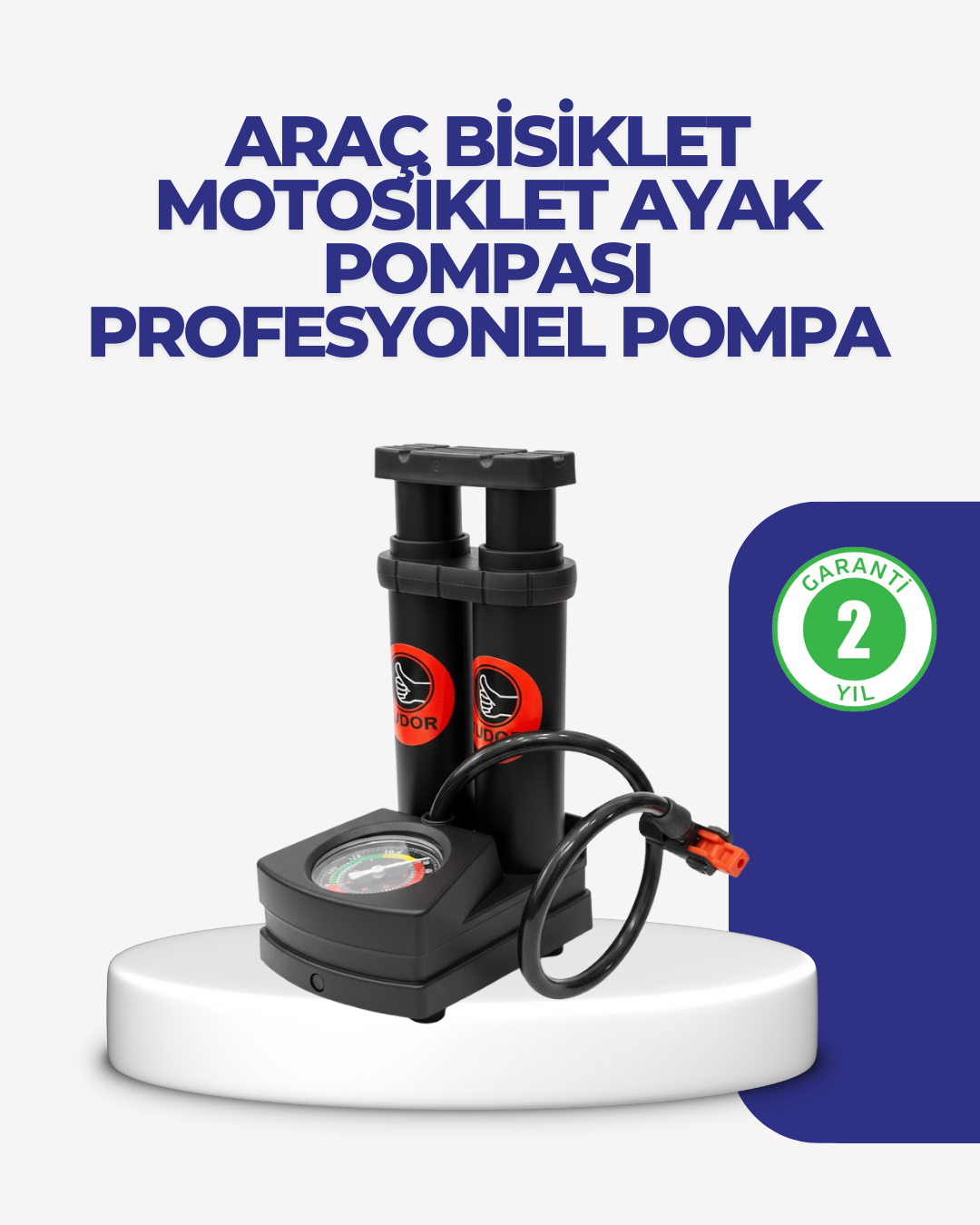 Kaymaz Pedallı Ayaklı Hava Pompası Tüm Supap Uyumlu - Lisinya