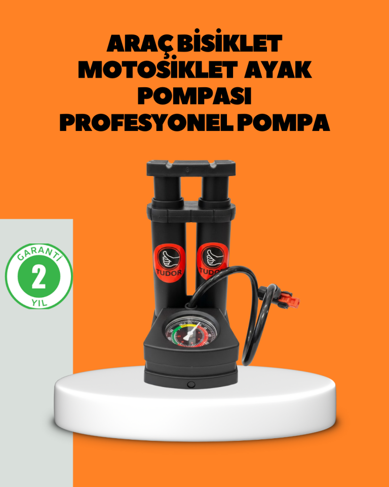 Ayaklı Bisiklet Pompası Basınç Göstergeli Çok Amaçlı - Lisinya
