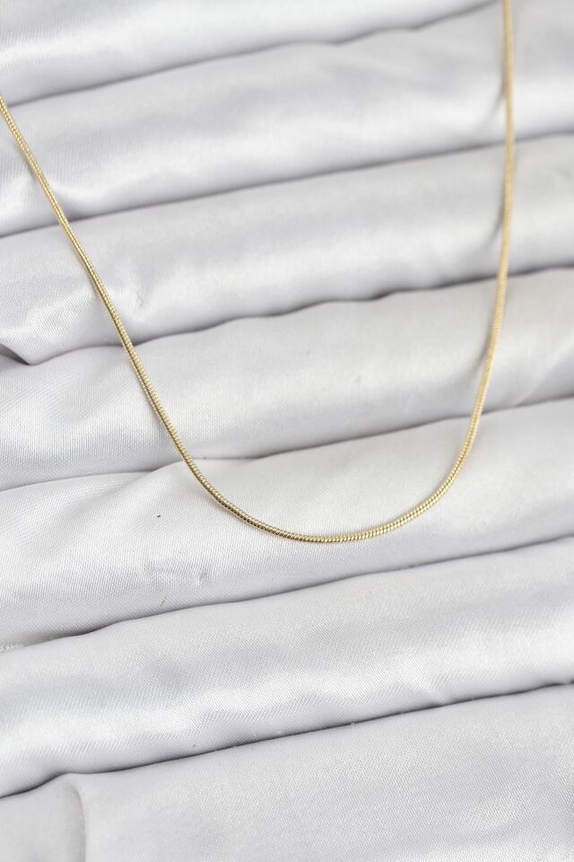 CM 14K Gold Renk Yılan Zincir Model Kadın Kolye - Lisinya