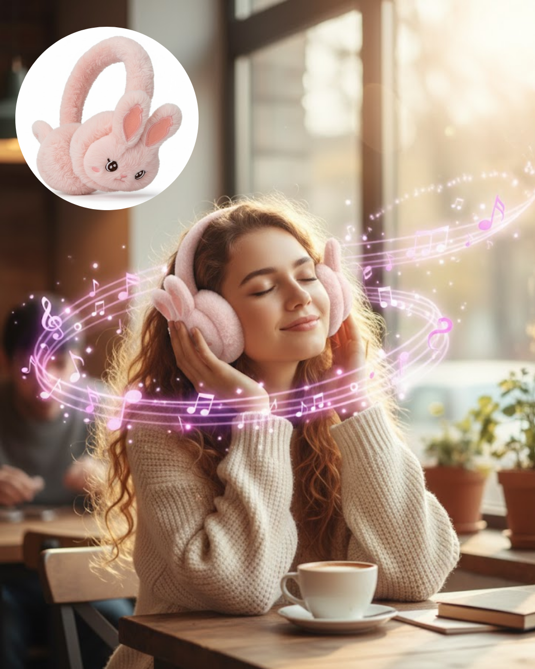 Peluş Kulaklıklı Bluetooth Kablosuz Müzik Dinleme ve Görüşme Özellikli