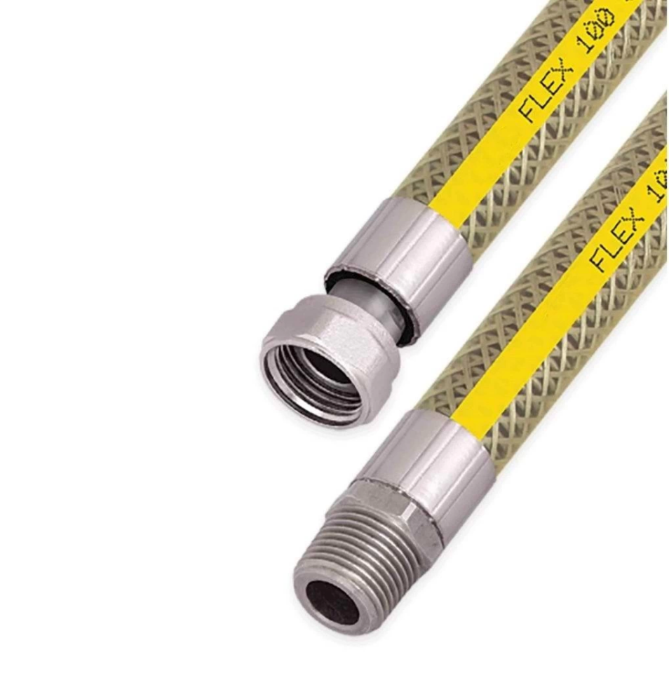 Ocak Fırın Doğalgaz Bağlantı Fleksi Extra Korumalı Hortum 1 Metre ( Lisinya )