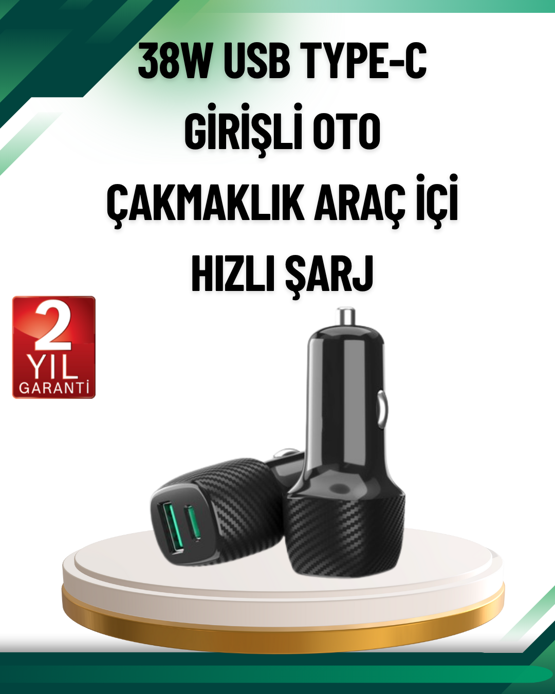 3A Güç Kapasiteli USB & Type-C Çakmaklık Şarj Adaptörü - Lisinya