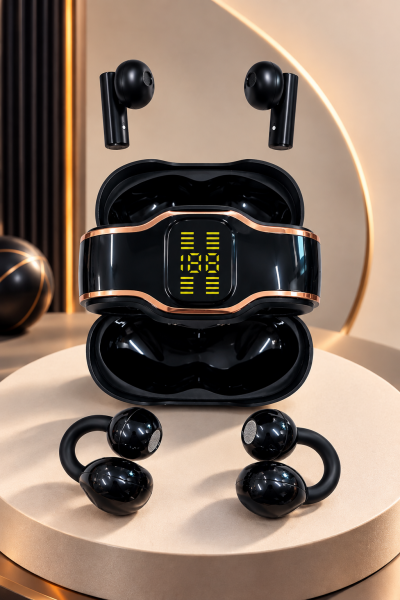 Küpe Tasarımını Sevenlere 4 Kulaklıklı Bluetooth Kulaklık Seti Kulağa Girmeyen Tasarım - Lisinya