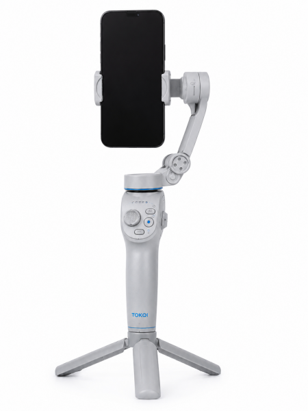 Yapay Zeka Takipli Telefon Gimbali Katlanabilir Tripod Bluetooth Kontrollü Dahili LED Işıklı