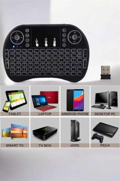 USB Bağlantılı Mini Q Klavye Işıklı Tüm Cihazlara Uyumlu