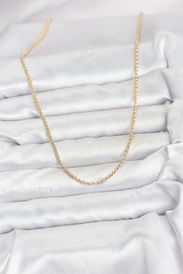 CM 14K Gold Renk Halka Model 60 cm Kadın Kolye - Lisinya