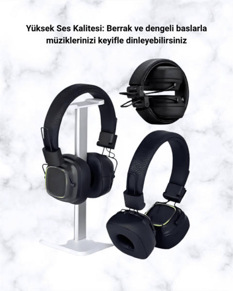 RGB Işıklı Katlanabilir Bluetooth 5.3 Kulak Üstü Kulaklık - Lisinya