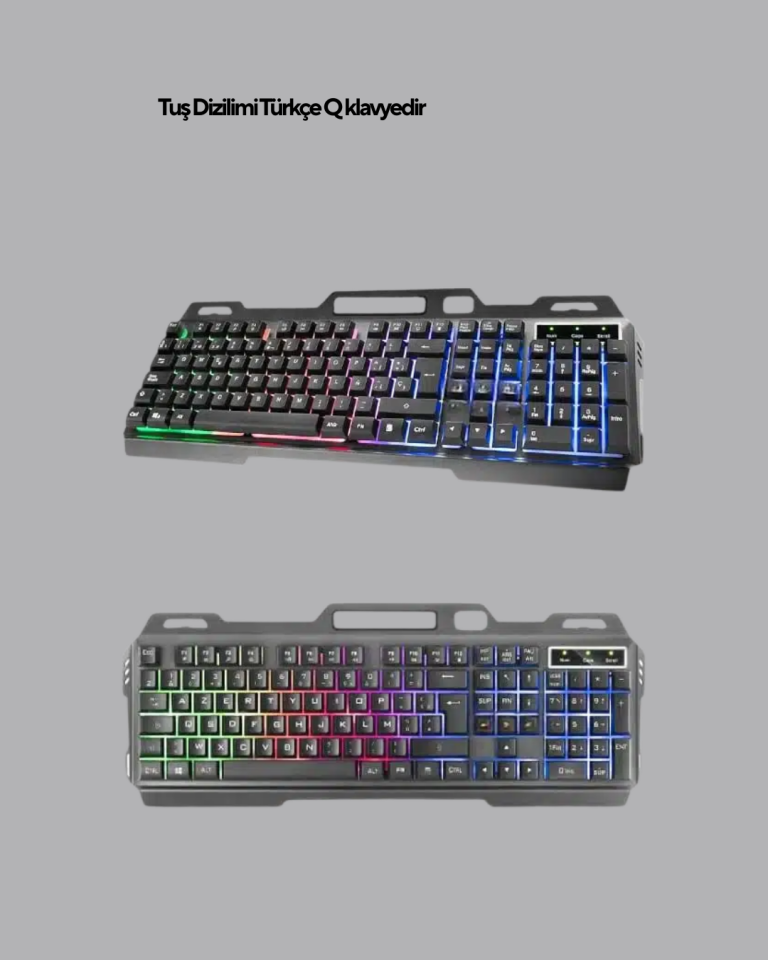YamanHobi Işıklı Klavye Mouse ve Bluetooth Kulaklık Seti Türkçe Q
