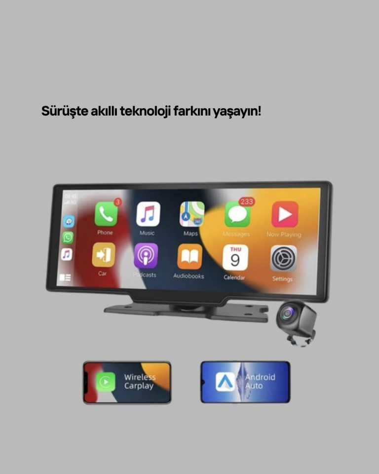 Honda Civic, Jazz, HR-V, CR-V, Nissan Qashqai, Micra, Juke,Uyumlu Kablosuz CarPlay & Android Auto Multimedya – Geri Görüş Kameralı - Lisinya